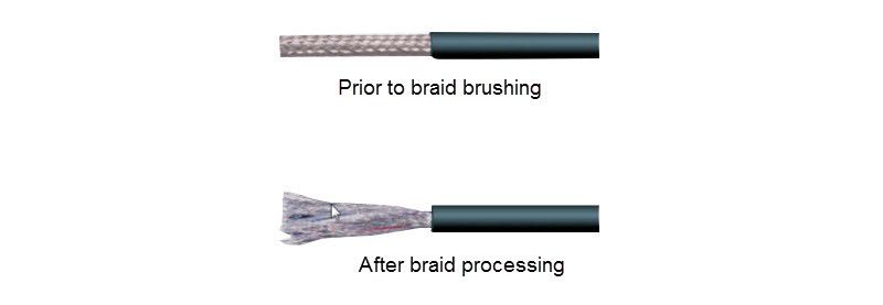 cable braid brushing machine