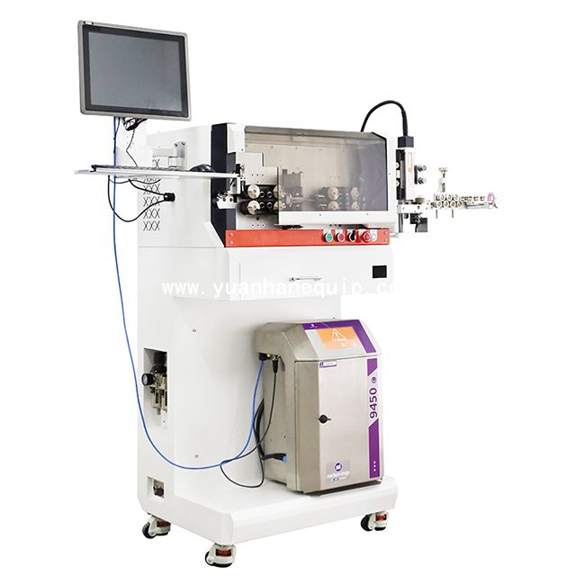 Wire Cutting and Stripping Machine with Inkjet Printer and MES