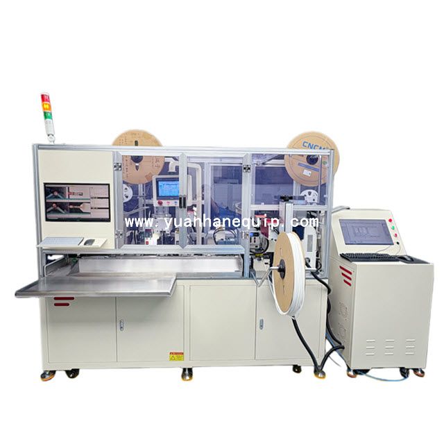 Cable Two Sides Crimping & Shrink Tube Laser Marking and Assembly Machine