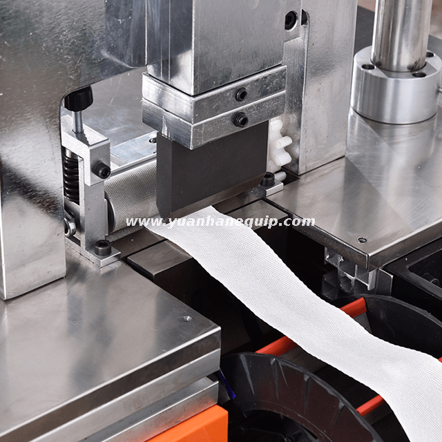 Ultrasonic Webbing Cutting and Velcro Bonding Stitching Machine